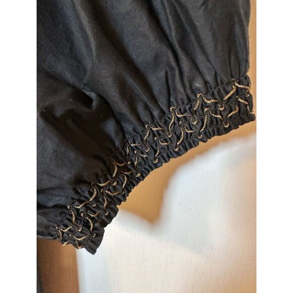 NWOT Old Navy 4X Puff Sleeve Midi Dress Black Smocked with Pockets - Picture 10 of 13